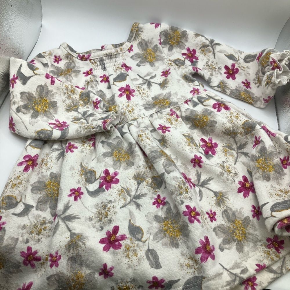 Carter's Just One You Baby Floral‎ Dress w/Glitter. Gently used. Size 12 Mo. B18